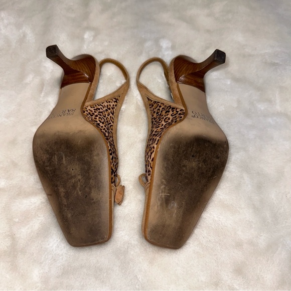 Vintage Franco Sarto Suede & Cow Hair Leopard Kitten Heels Size 6.5 - Picture 8 of 14